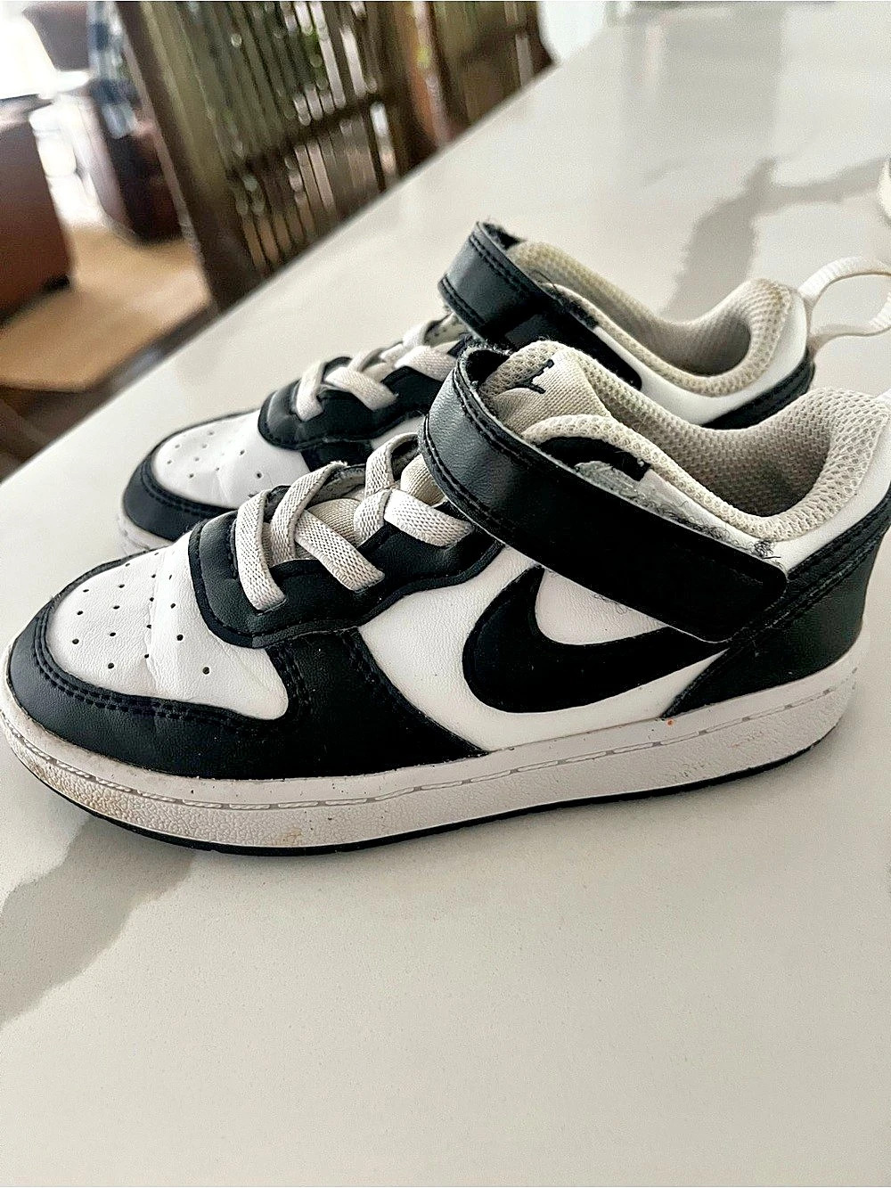 Nike Court Borough Kids Black & White Sneakers